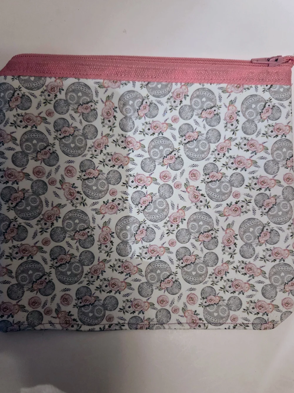 Floral Pink Zip Cosmetic Pouch